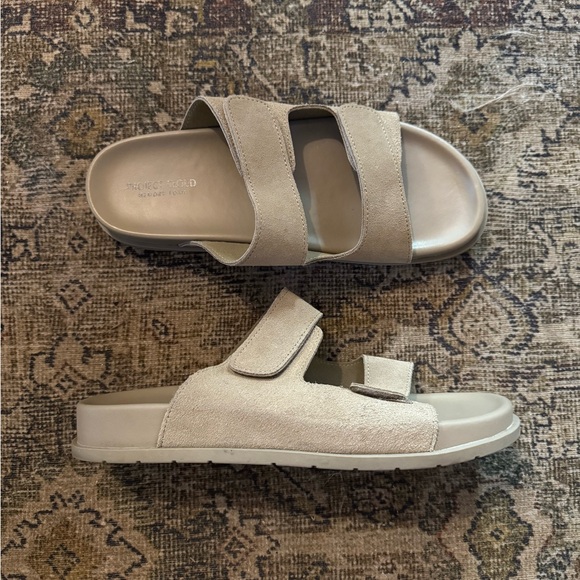 PROJECT CLOUD Sleek Suede Flatform Slides Sandals Sz 11 - Picture 3 of 11